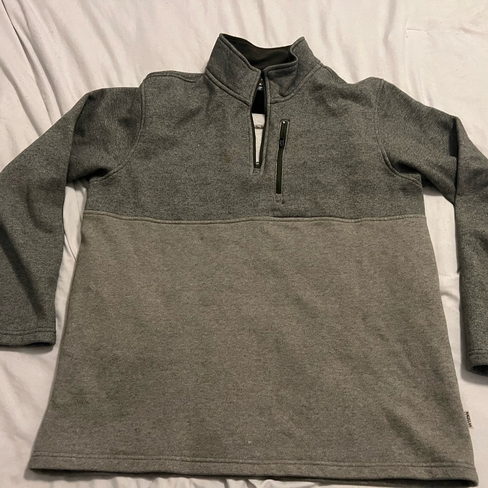 Magellan Outdoors Mens Gray Half-Zip Sweater Medium